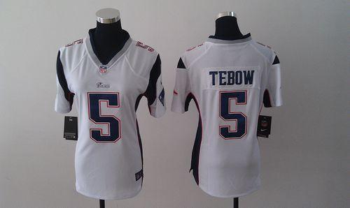 New England Patriots #5 Tim Tebow Women's Jersey