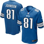 Detroit Lions #81 Calvin Johnson Blue Jersey