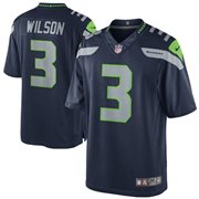 Seattle Seahawks #3 Russell Wilson Navy Blue Jersey